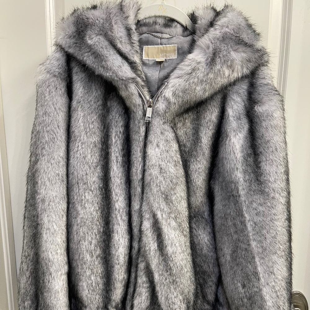MICHAEL MICHAEL KORS FAUX FUR WOMENS COAT